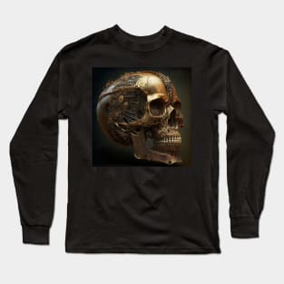 Steampunk copper skull Long Sleeve T-Shirt